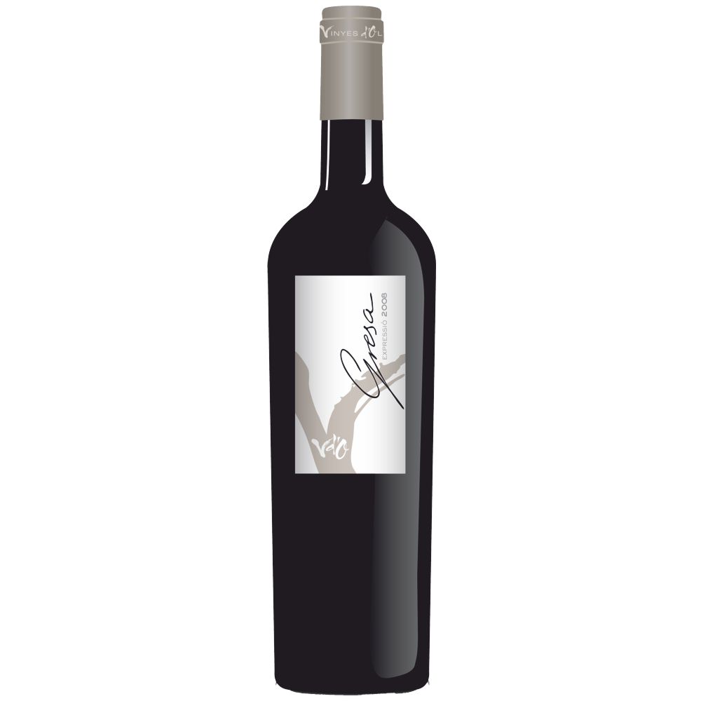 4024_0001 Rotwein Olivardots Gresa Expressió Magnum mit modern gestaltetem grauen Etikett