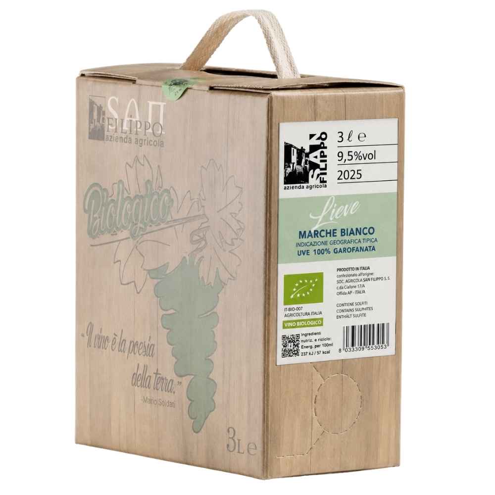 Garofanata Lieve Weisswein 3 Liter Bag-in-Box (bio) - nur 9.5% Alkohol