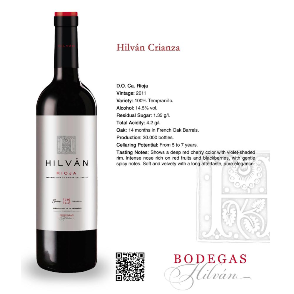 4351A_0001 4351A Rioja Rotwein Hilvan Crianza Tempranillo