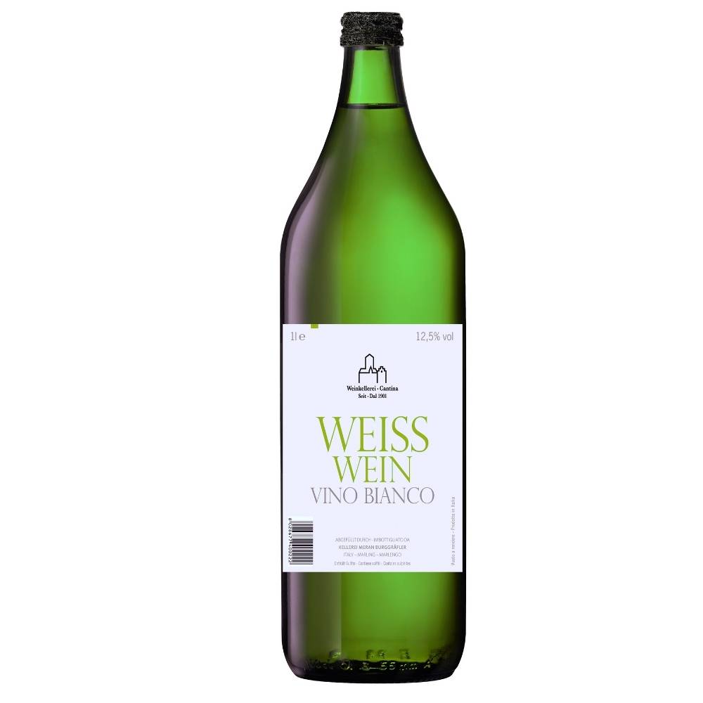 701218_MERAN_LITER_WEISSWEIN_0001 701218 Weisswein Vino Bianco Meran Suedtirol