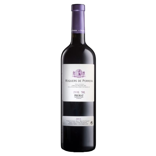 369116_ROQUERS_DE_PORRERA_0004 Roquers de Porrera Magnum 1,5L Rotweinflasche mit lilafarbenem Etikett und Kapsel aus dem Priorat von Encastell