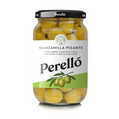 4903 Perello Manzanilla Picante green olives with chili